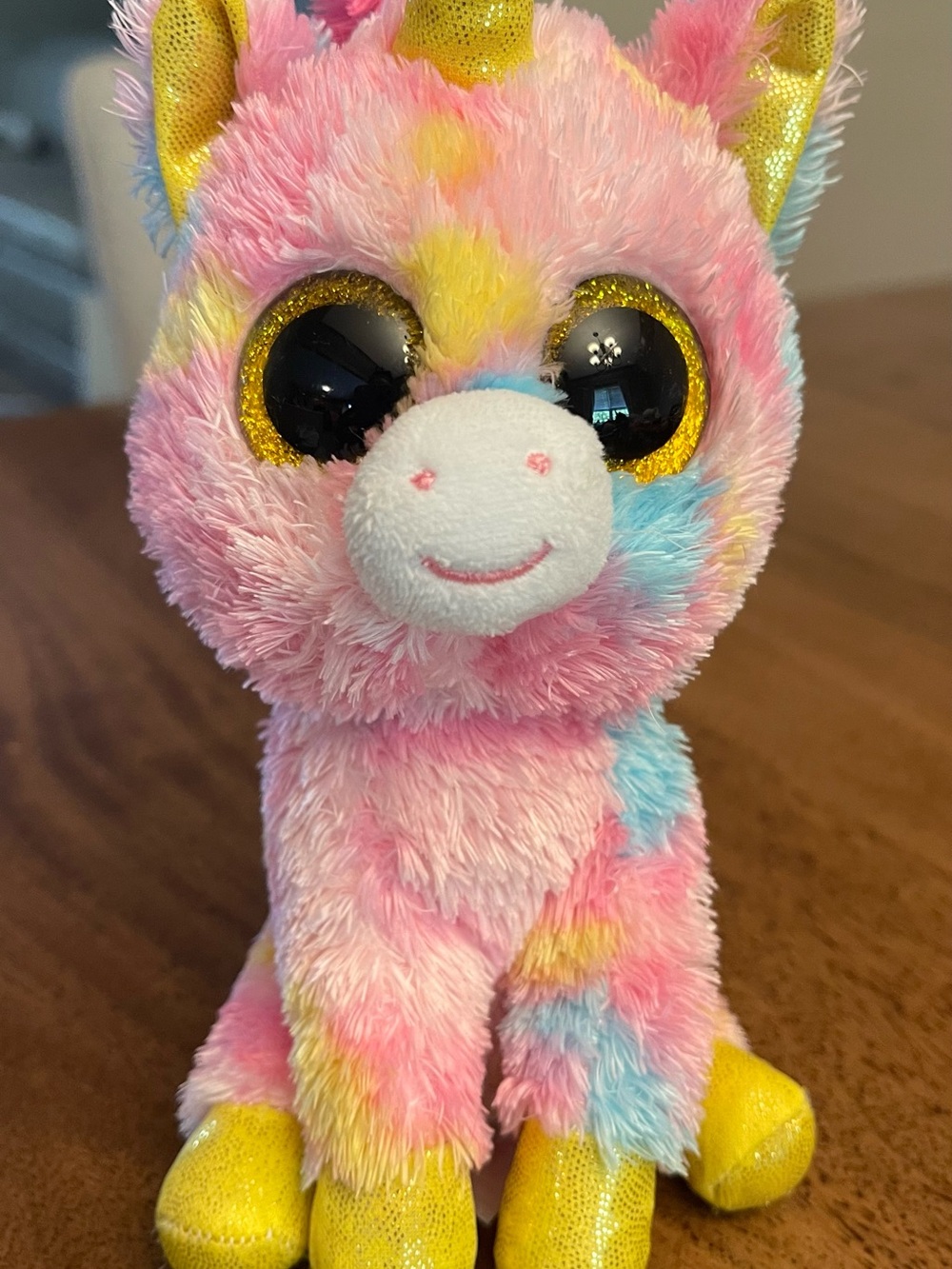 Beanie boos Tysilk Fantasia the rainbow tie dye Unicorn